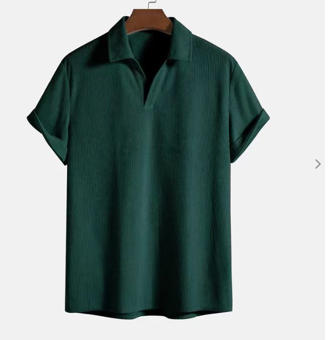 Men's Fashion Casual Loose Striped Short Sleeve Shirt
